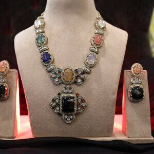 Sabyasachi inspired Multicolor Polki Kundan Choker Necklace Set